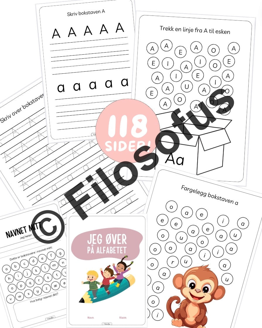 Jeg øver på alfabetet
