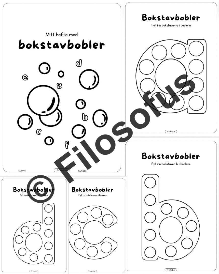 Mitt hefte med bokstavbobler