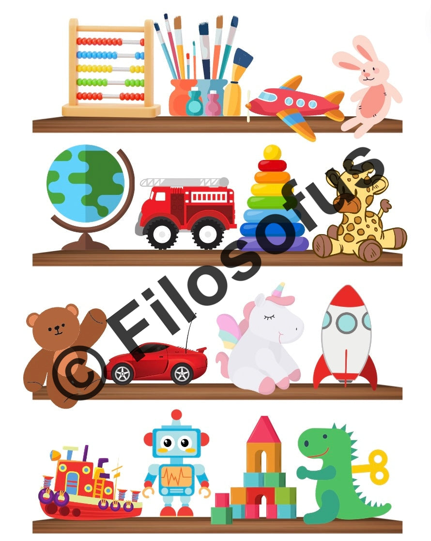 Dekorer hylla med leker