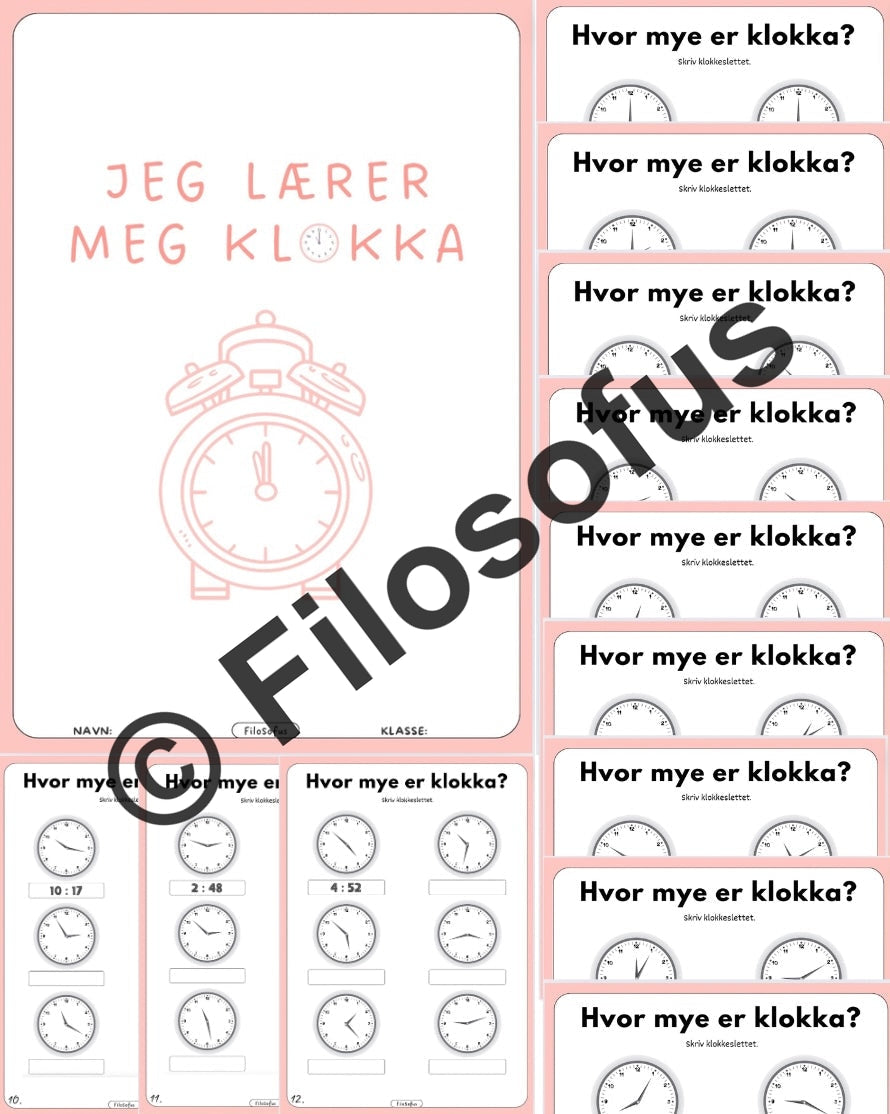 Jeg lærer meg klokka