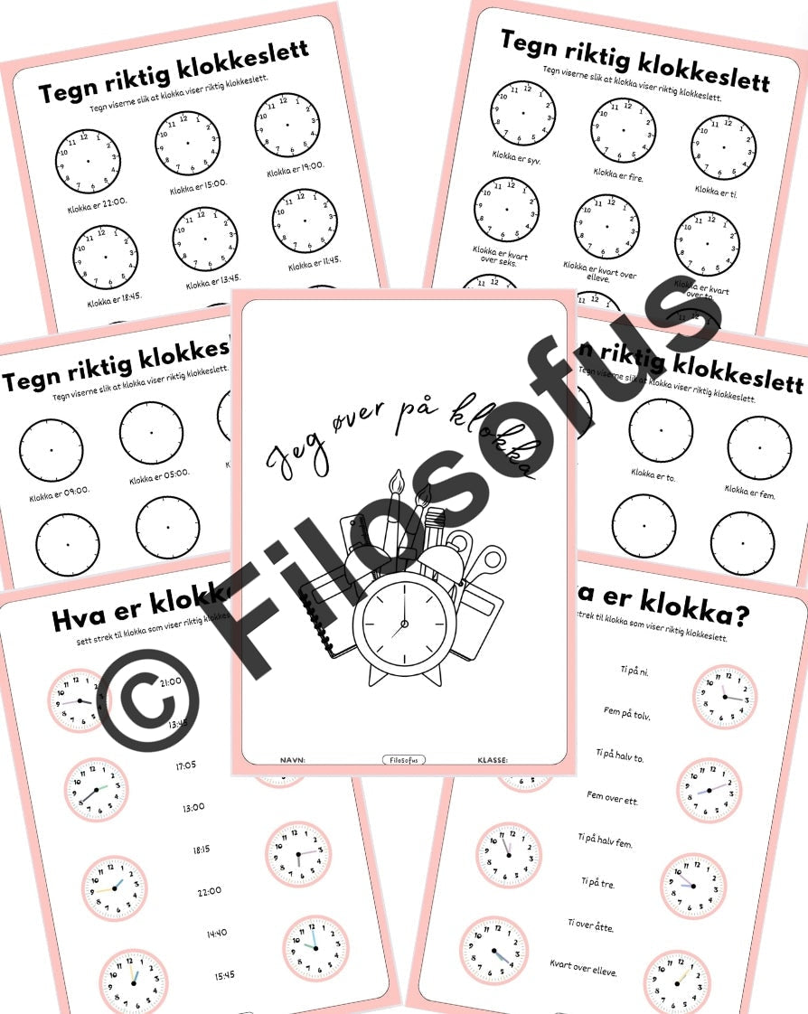 Jeg øver på klokka