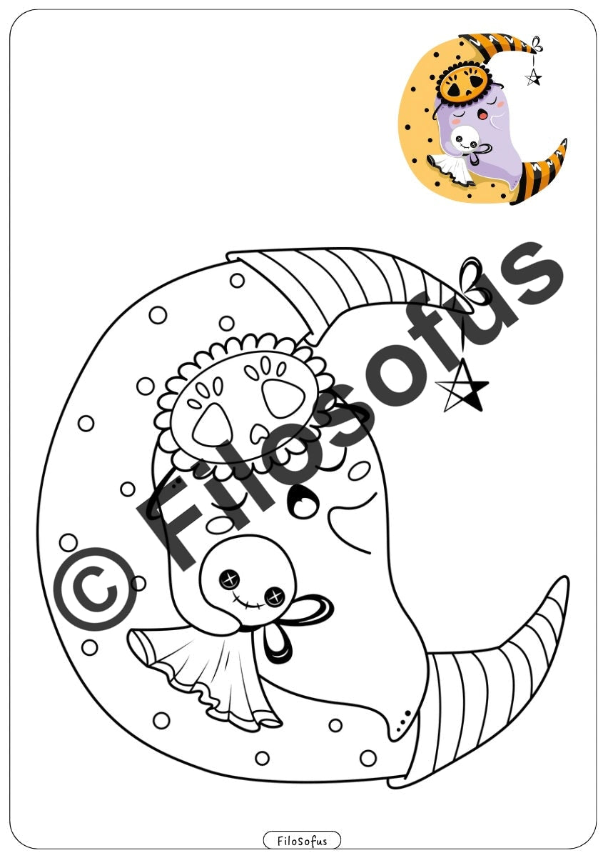 Jeg fargelegger Halloween-motiver