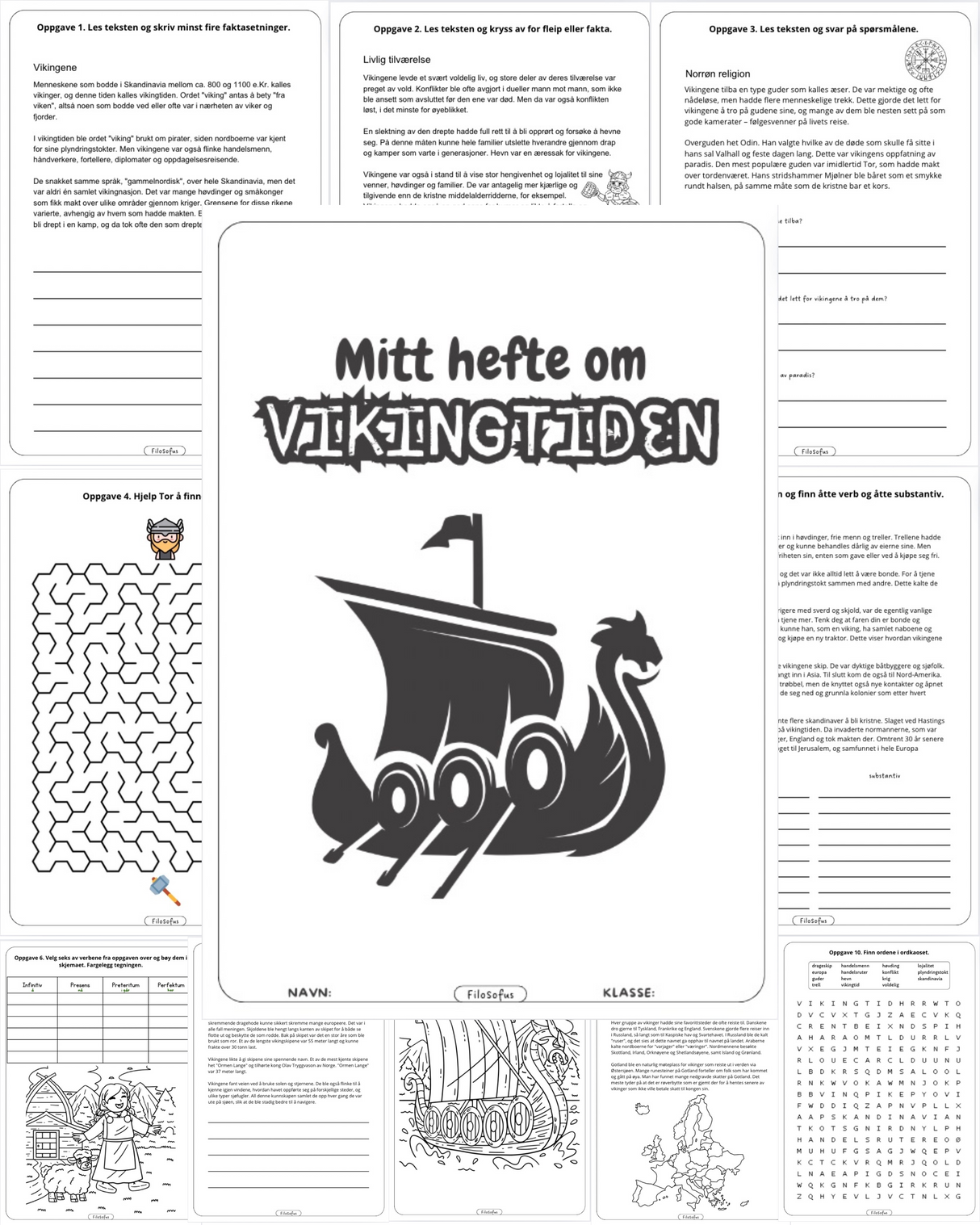 Hefte om vikingtiden (2 forskjellige nivåer)