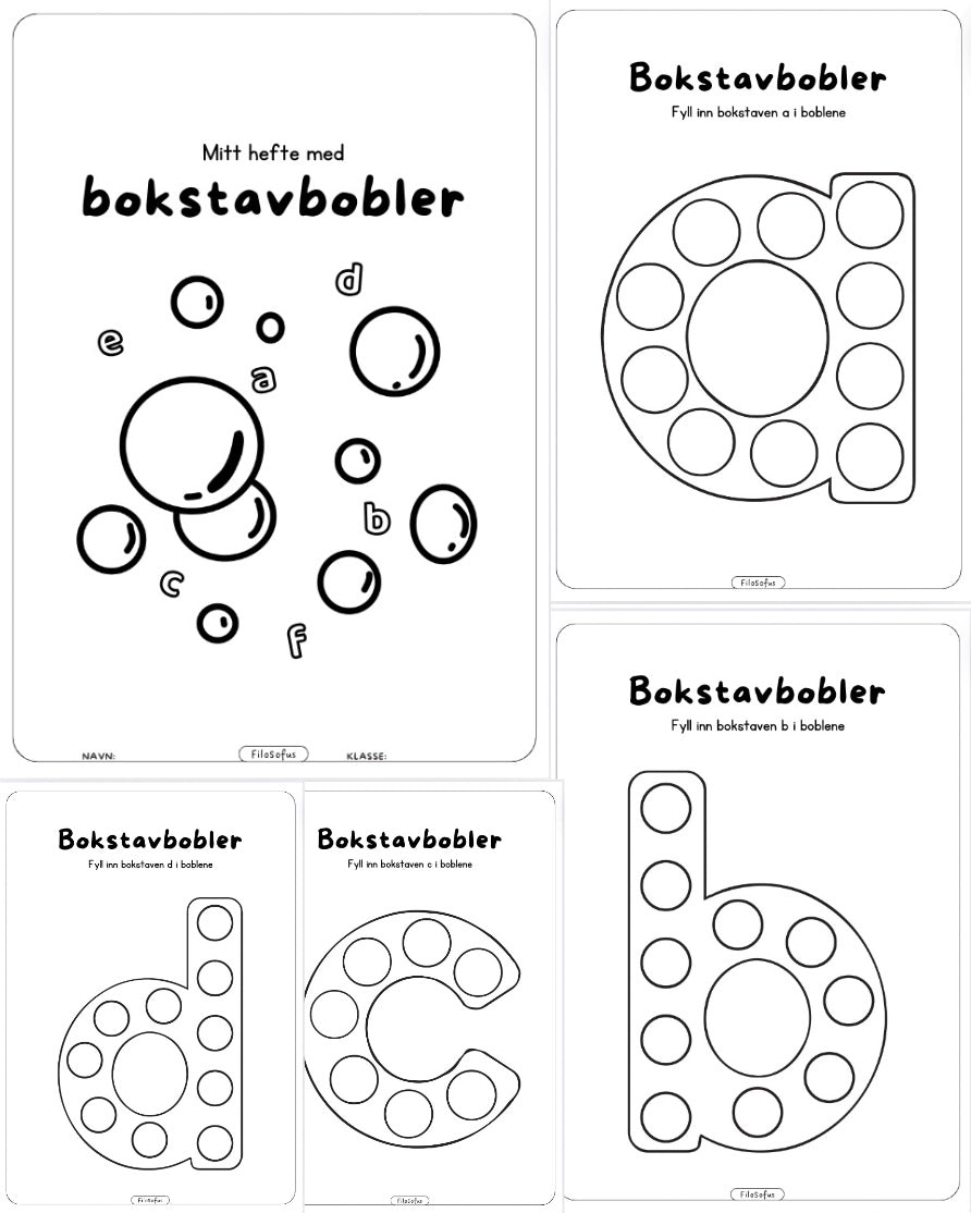 Mitt hefte med bokstavbobler