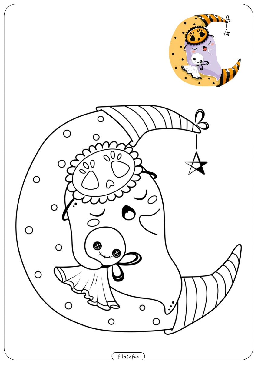 Jeg fargelegger Halloween-motiver