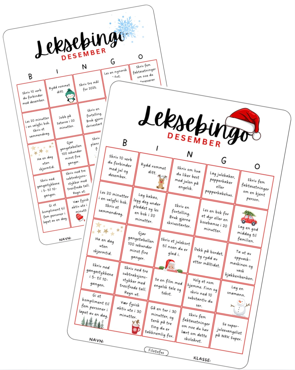 Leksebingo DESEMBER